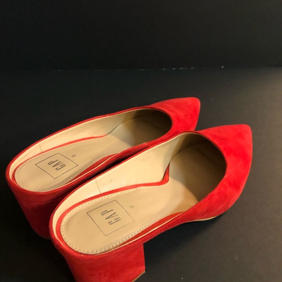 NIB GAP size 8 Red Mules Suede worn once* - Picture 7 of 10